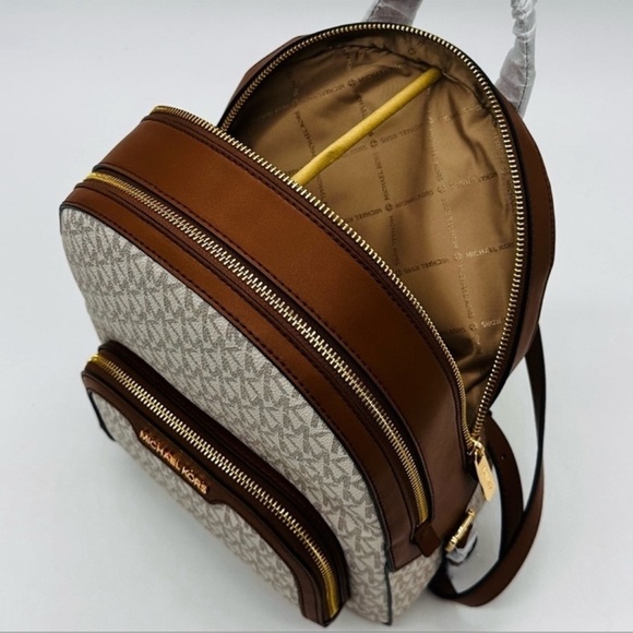 Michael Kors Medium Jaycee Zip Packet Backpack Vanilla - Picture 9 of 13